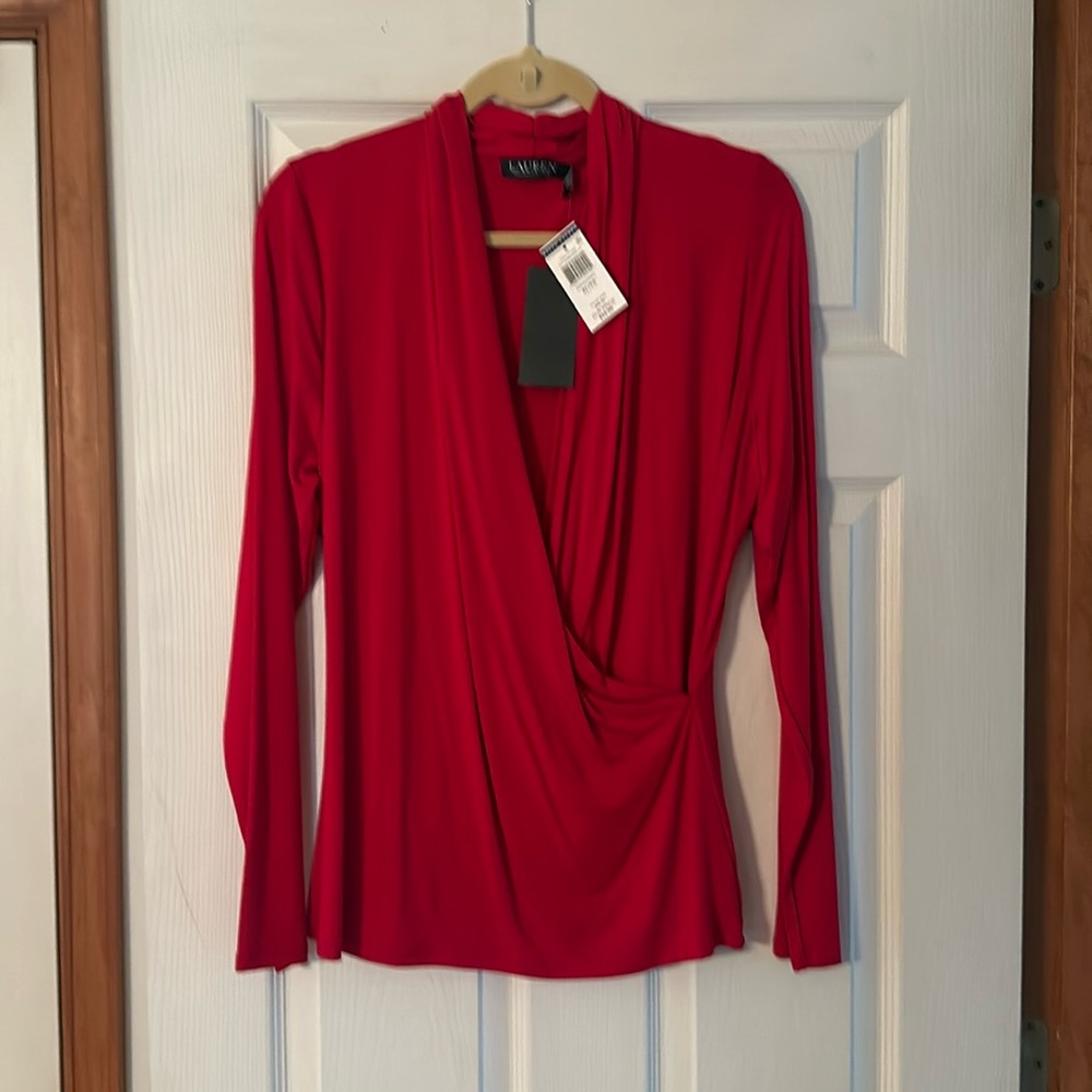 NWT Ralph Lauren Faux Wrap Blouse